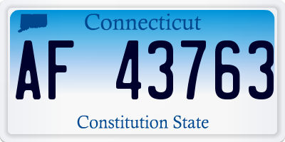 CT license plate AF43763