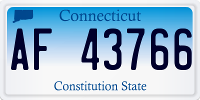 CT license plate AF43766