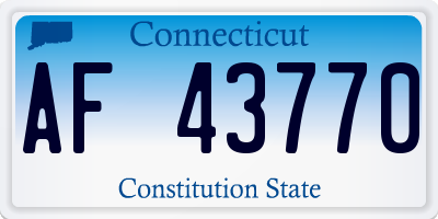 CT license plate AF43770