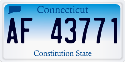 CT license plate AF43771