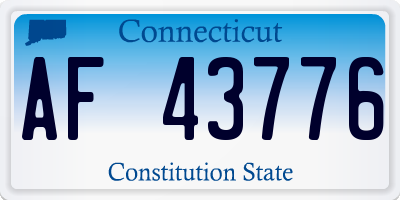CT license plate AF43776