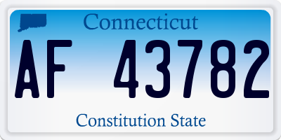 CT license plate AF43782