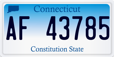 CT license plate AF43785