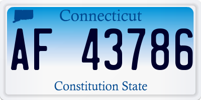 CT license plate AF43786