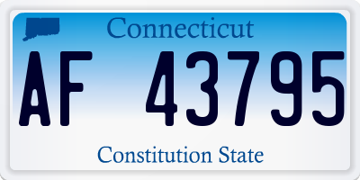 CT license plate AF43795