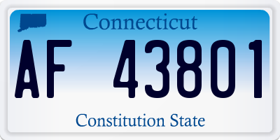 CT license plate AF43801