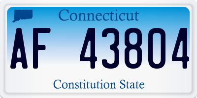 CT license plate AF43804