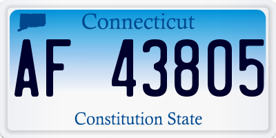 CT license plate AF43805