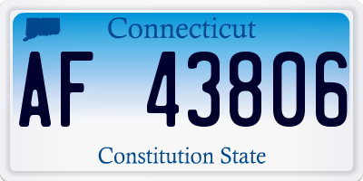 CT license plate AF43806