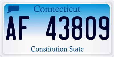 CT license plate AF43809