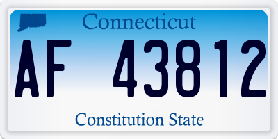 CT license plate AF43812