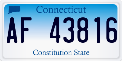 CT license plate AF43816