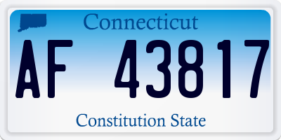 CT license plate AF43817