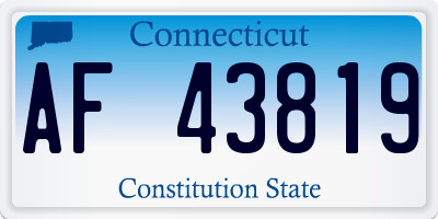 CT license plate AF43819
