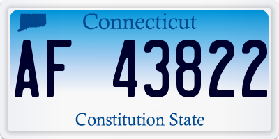CT license plate AF43822