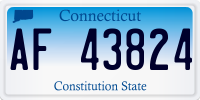 CT license plate AF43824