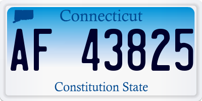 CT license plate AF43825