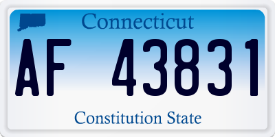 CT license plate AF43831
