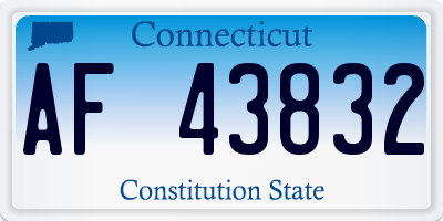CT license plate AF43832