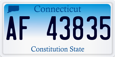 CT license plate AF43835