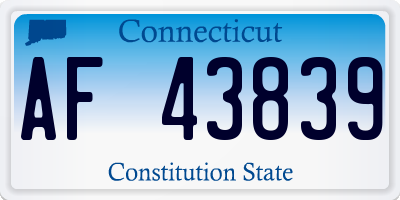 CT license plate AF43839