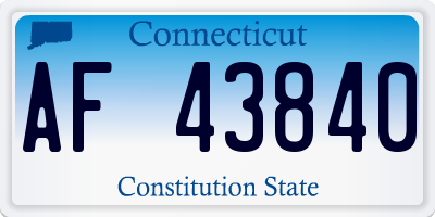 CT license plate AF43840