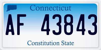CT license plate AF43843
