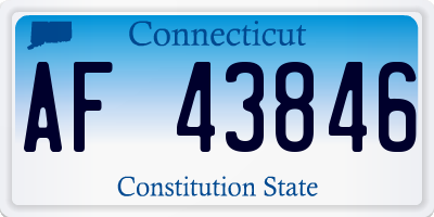 CT license plate AF43846