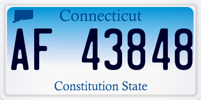 CT license plate AF43848