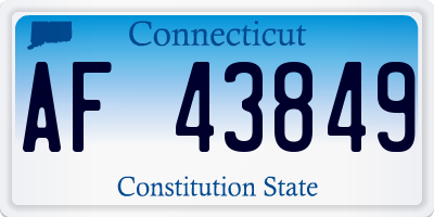 CT license plate AF43849