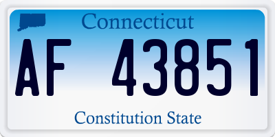 CT license plate AF43851