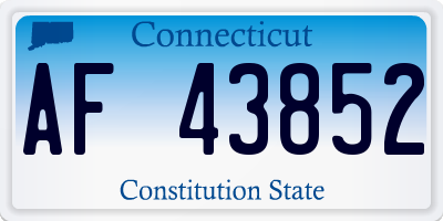 CT license plate AF43852