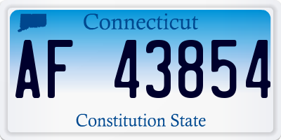 CT license plate AF43854