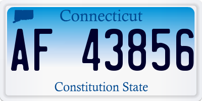 CT license plate AF43856