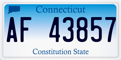 CT license plate AF43857