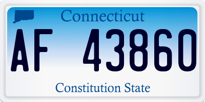 CT license plate AF43860