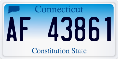 CT license plate AF43861
