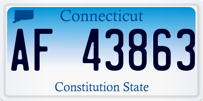CT license plate AF43863
