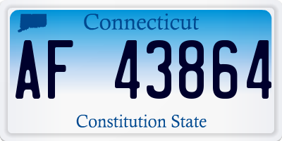 CT license plate AF43864