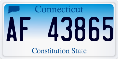 CT license plate AF43865