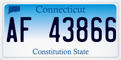 CT license plate AF43866