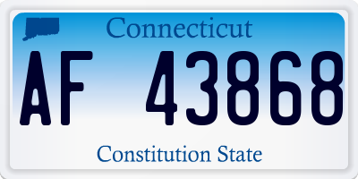 CT license plate AF43868