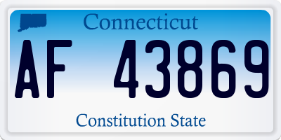 CT license plate AF43869
