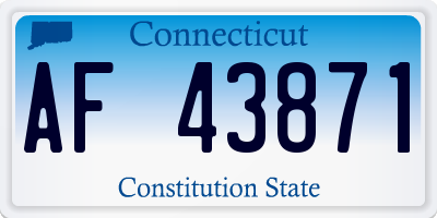 CT license plate AF43871