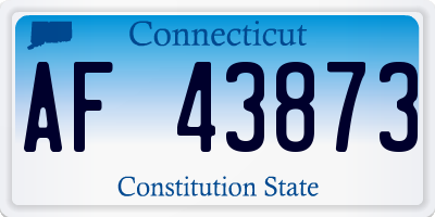 CT license plate AF43873