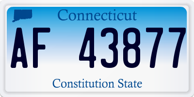 CT license plate AF43877