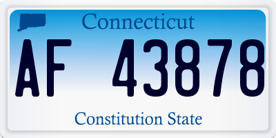 CT license plate AF43878