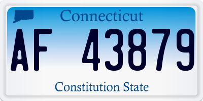 CT license plate AF43879