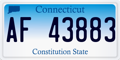 CT license plate AF43883