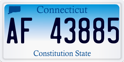 CT license plate AF43885